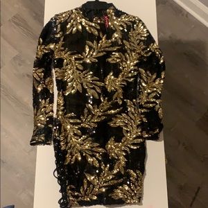 Sequin Black and Gold Dress